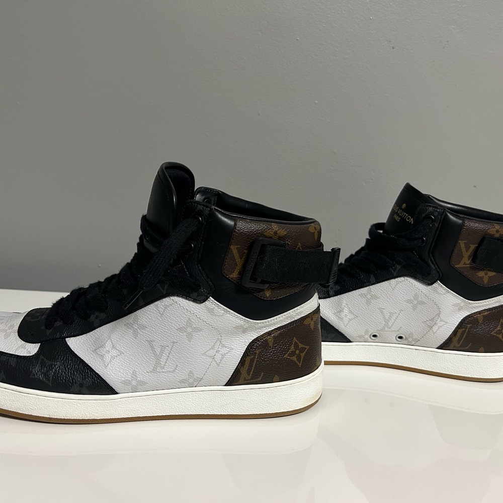 Louis Vuitton Black, White, and Brown Sneakers